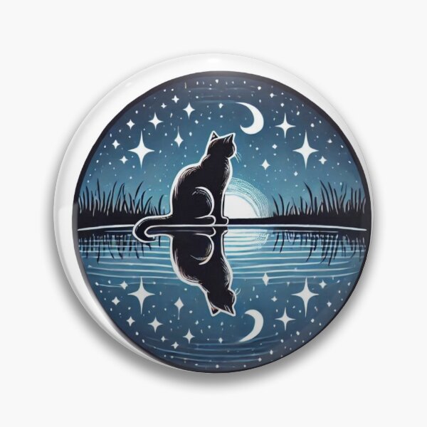 Item preview, Paws and Reflect – Cat Under the Night Sky designed and sold by petsblogs.