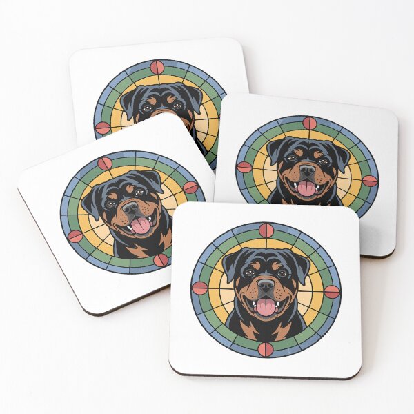 Item preview, Rottweiler Stained Glass Portrait designed and sold by theartfulaspie.