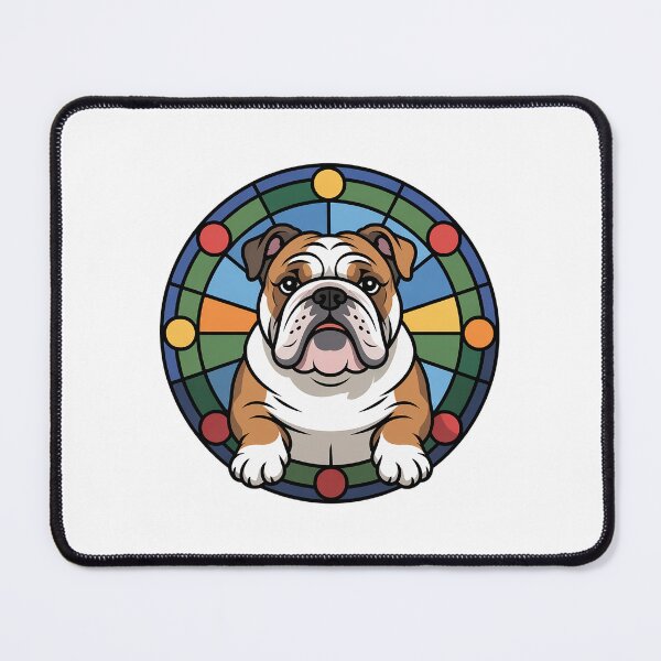 Item preview, English Bulldog Stained Glass Portrait designed and sold by theartfulaspie.