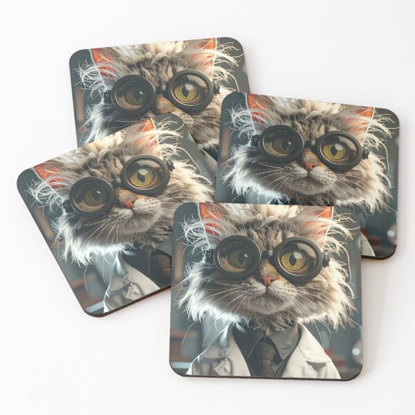 Item preview, Whimsical Scientist Cat Portrait designed and sold by BetweenForms.