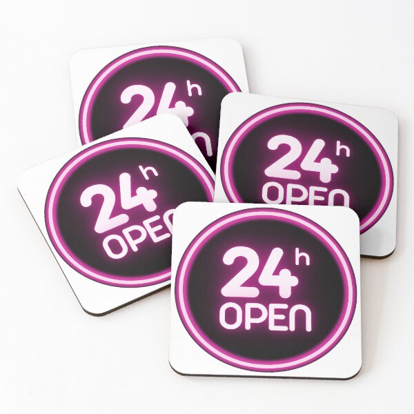 Item preview, 24 Hours Open Neon Sign | Pink Glow 24h Open Logo | Night Shop Aesthetic Design designed and sold by MAStrends.