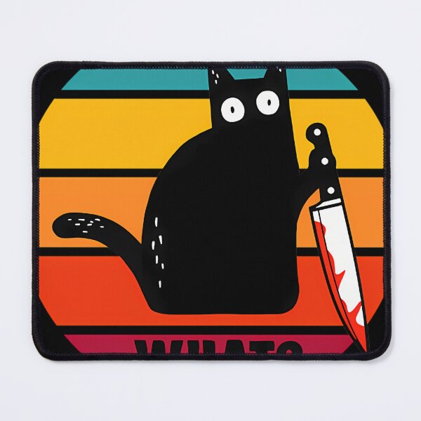 Item preview, Cat What Funny Murderous Black Cat With Knife designed and sold by SyncSusscess.