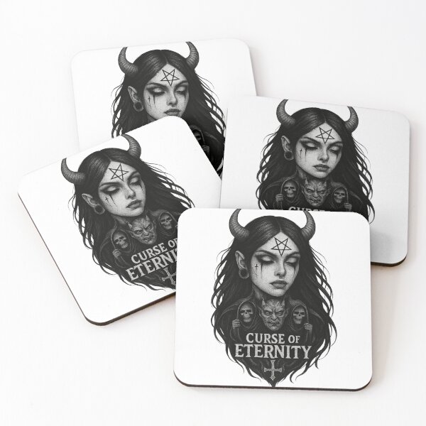 Item preview, Gothic Demon Girl Curse of Eternity Illustration designed and sold by ElysianWardrobeCo.