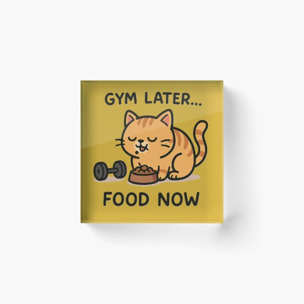 Item preview, Gym Later Food Now Cat Funny Lazy Gym Meme designed and sold by AYACHI90.