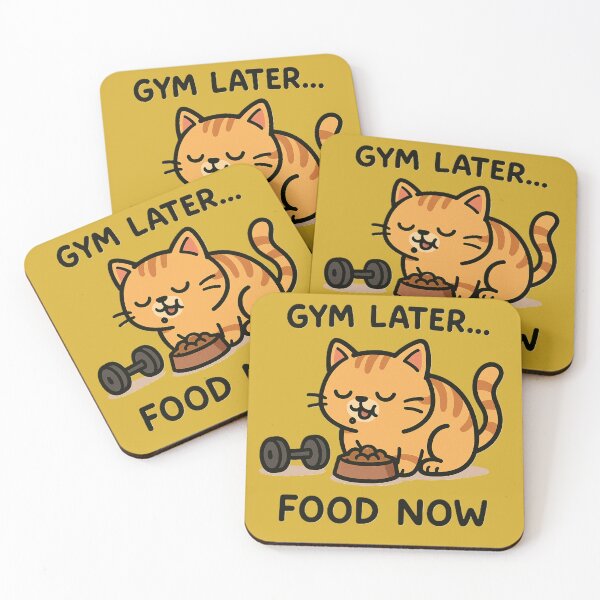 Item preview, Gym Later Food Now Cat Funny Lazy Gym Meme designed and sold by AYACHI90.