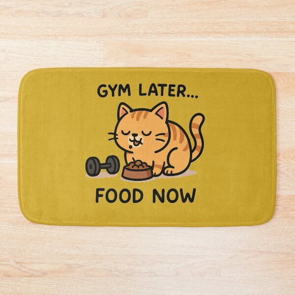 Item preview, Gym Later Food Now Cat Funny Lazy Gym Meme designed and sold by AYACHI90.