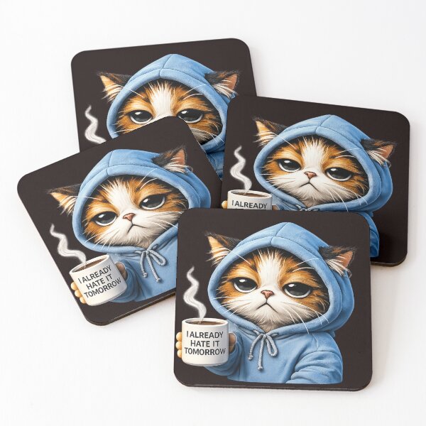 Item preview, Grumpy Cat blue Hoodie funny Coffee T-Shirt designed and sold by Chaotic Critters.