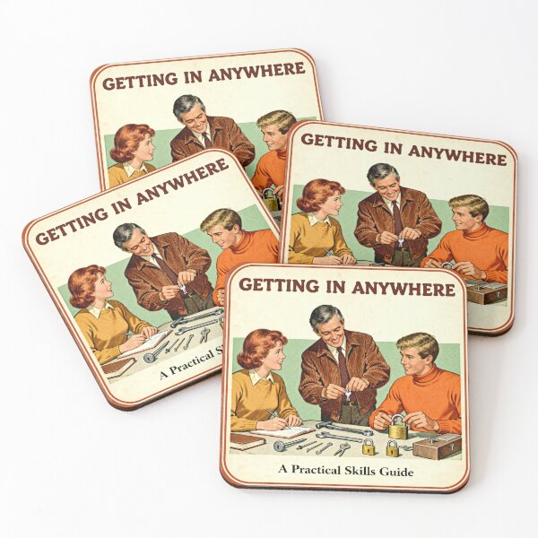 Item preview, Getting In Anywhere - Retro Dark Humor Art designed and sold by PictorialWhimsy.