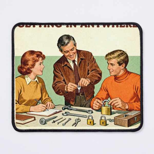 Item preview, Getting In Anywhere - Retro Dark Humor Art designed and sold by PictorialWhimsy.