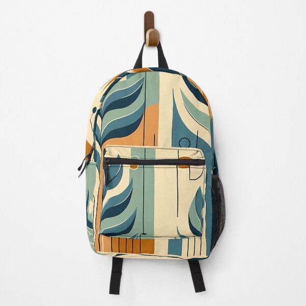 Item preview, Abstract Botanical Leaves in Teal and Ochre designed and sold by InkSmithery.