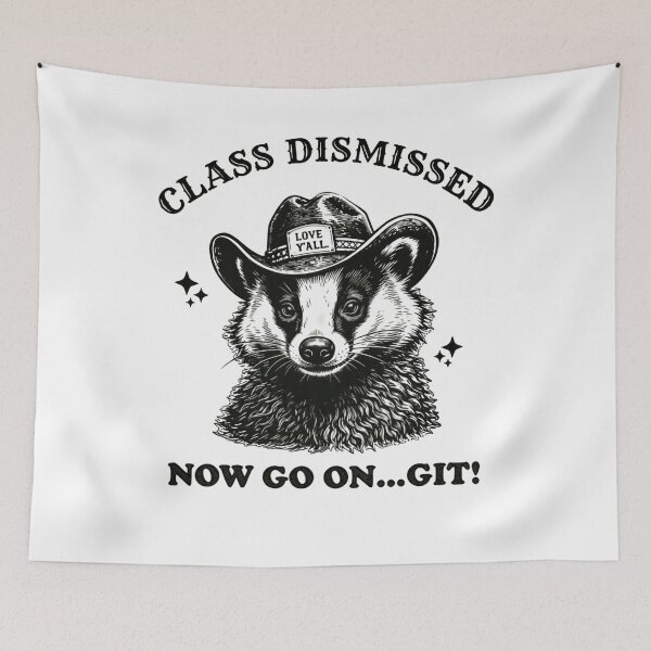 Item preview, Class Dismissed Now Go On Git Raccoon Chaos designed and sold by SkeletonsDanger.