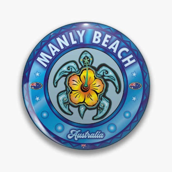 Item preview, Manly Beach Australia sea turtle hibiscus designed and sold by studioss76.