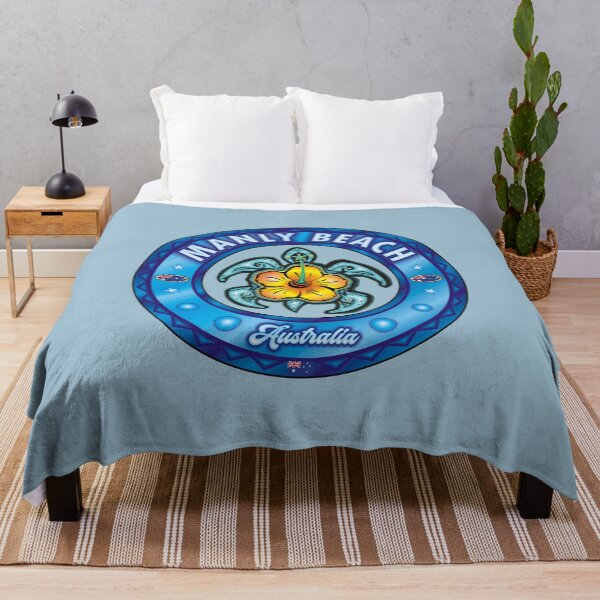 Item preview, Manly Beach Australia sea turtle hibiscus designed and sold by studioss76.