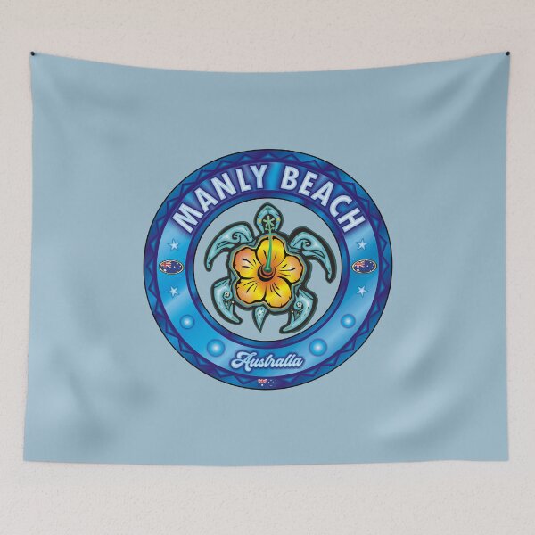 Item preview, Manly Beach Australia sea turtle hibiscus designed and sold by studioss76.
