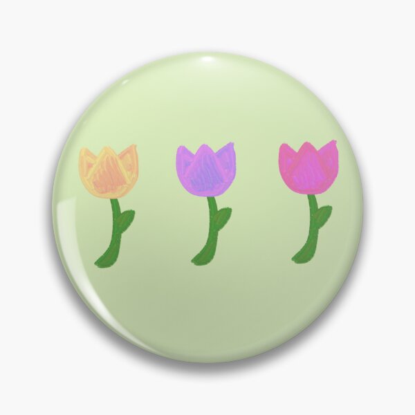 Item preview, three painted flowers designed and sold by trinketgal.