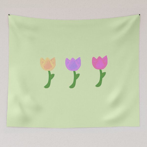 Item preview, three painted flowers designed and sold by trinketgal.