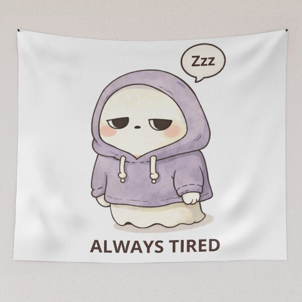 Item preview, Always Tired Ghost | Cute Kawaii Aesthetic | Exhausted Mood Design designed and sold by The Mood Index.