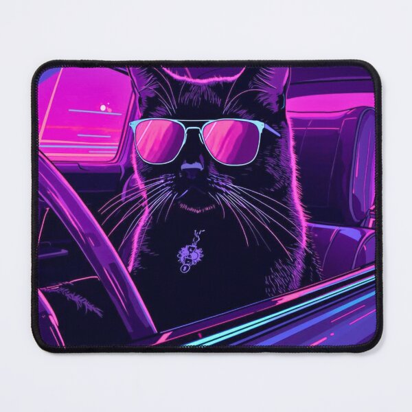 Item preview, Neon Cat Driver – Retro Synthwave Aesthetic Poster designed and sold by Goca Shop.