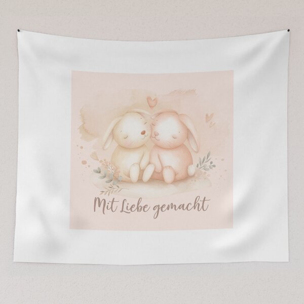 Item preview, Two bunnies – Made with love | Cute baby design designed and sold by FehlingMedia.