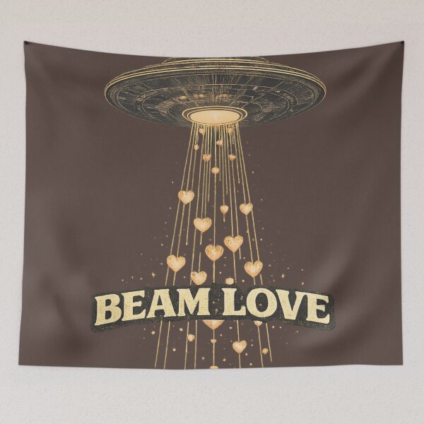 Item preview, Beam Love UFO Hearts Design designed and sold by Reverie & Roses.