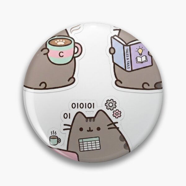 Item preview, Cute Cat Daily Life Sticker Set – Coffee Cat, Reading Cat, Working Cat – Cozy Aesthetic Kawaii Cat Bundle designed and sold by GozdeSoftChaos.