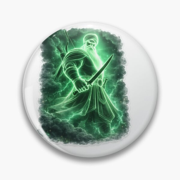 Item preview, Glowing Green Mystic Warrior Fantasy Illustration designed and sold by Farheen786.