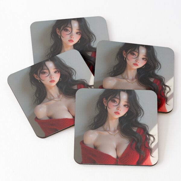 Item preview, Knitted Red Harata | Seductive Girl Portrait designed and sold by KasaHunterHarem.
