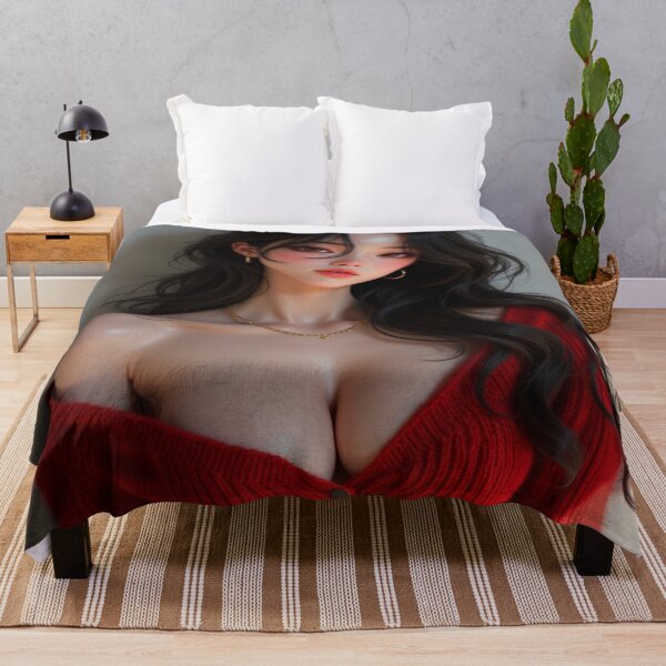 Item preview, Knitted Red Harata | Seductive Girl Portrait designed and sold by KasaHunterHarem.