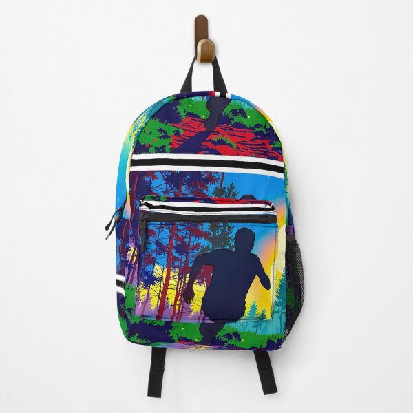 Item preview, Trail Runner Sunset: Vibrant Forest Path Silhouette Art designed and sold by Daniela`s shop.