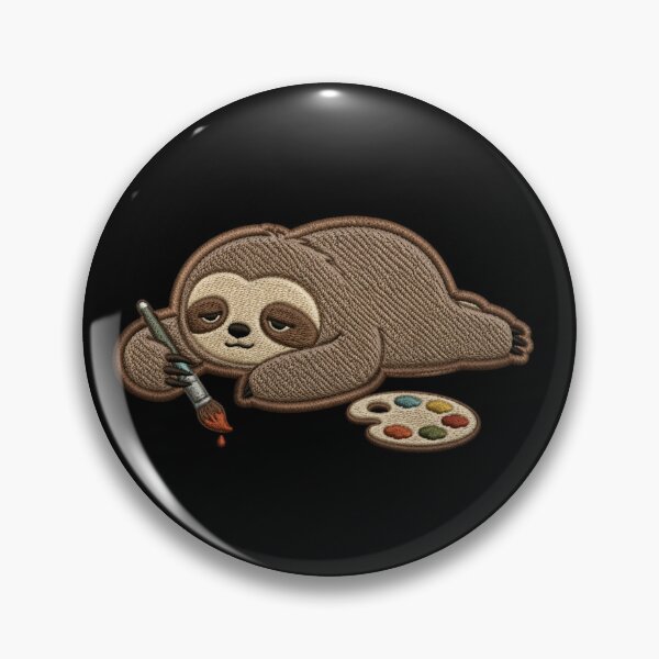 Item preview, Creative but Lazy Sloth – Artist Burnout Embroidery Patch Style Cute Minimal Design designed and sold by ColorSplash123.