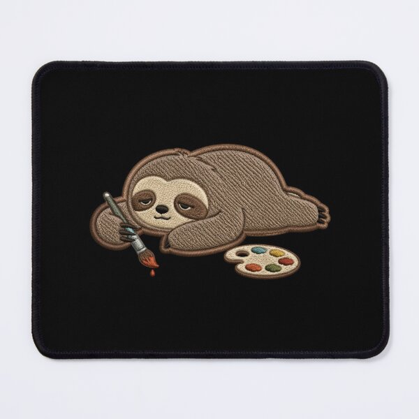 Item preview, Creative but Lazy Sloth – Artist Burnout Embroidery Patch Style Cute Minimal Design designed and sold by ColorSplash123.