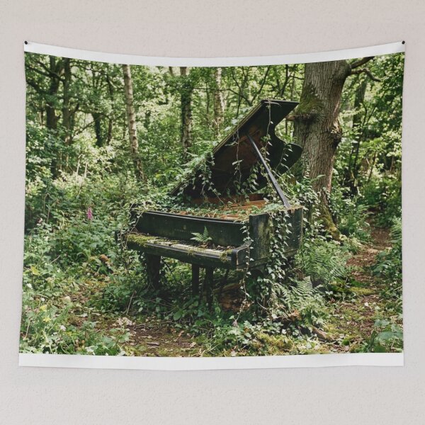 Item preview, A black grand piano reclaimed by nature. designed and sold by Malisa345.