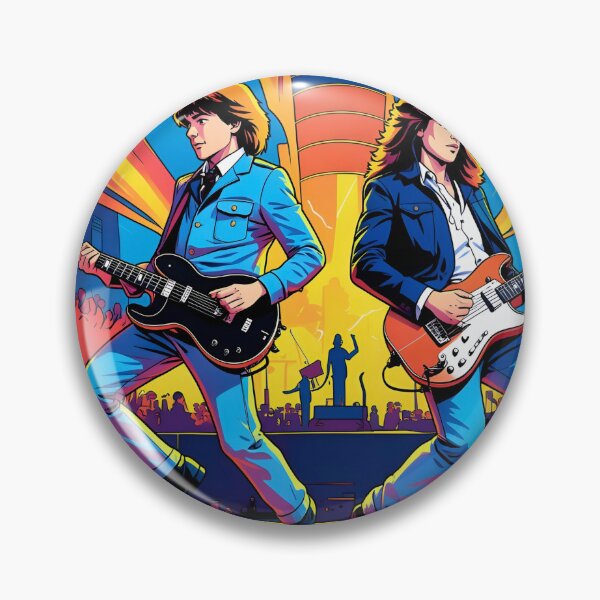 Item preview, Neon Stage Duet: Retro Anime Rock Guitarists Live Concert designed and sold by Daniela`s shop.
