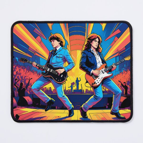 Item preview, Neon Stage Duet: Retro Anime Rock Guitarists Live Concert designed and sold by Daniela`s shop.