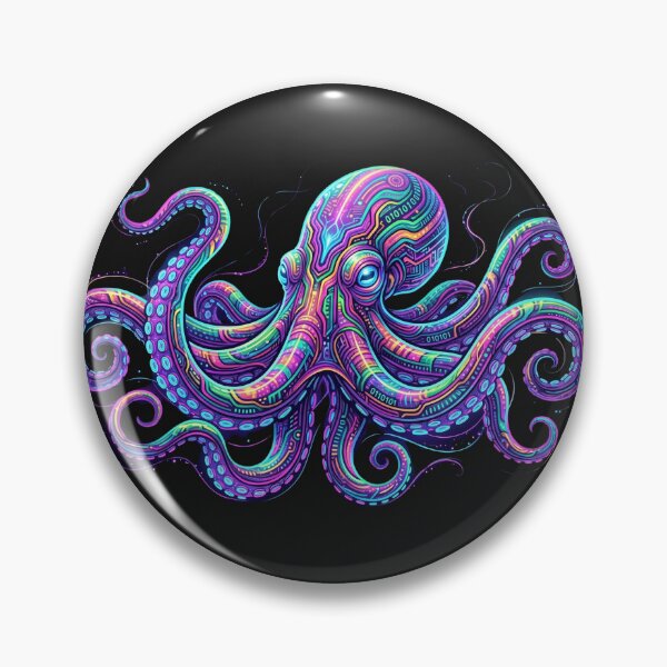 Item preview, Neon Cyber-Cephalopod: Electric Kraken Art designed and sold by Wild Hare.