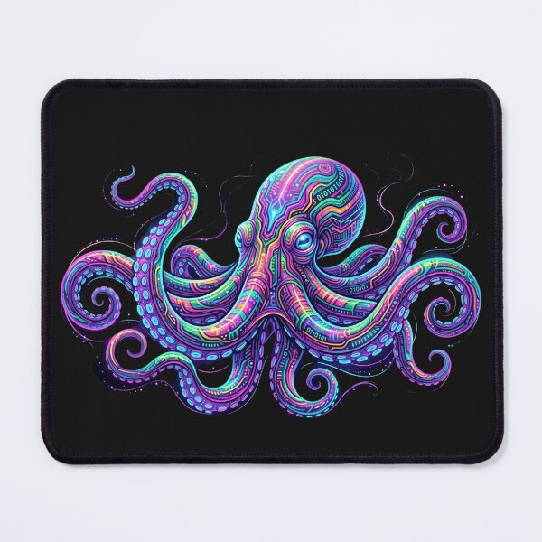 Item preview, Neon Cyber-Cephalopod: Electric Kraken Art designed and sold by Wild Hare.