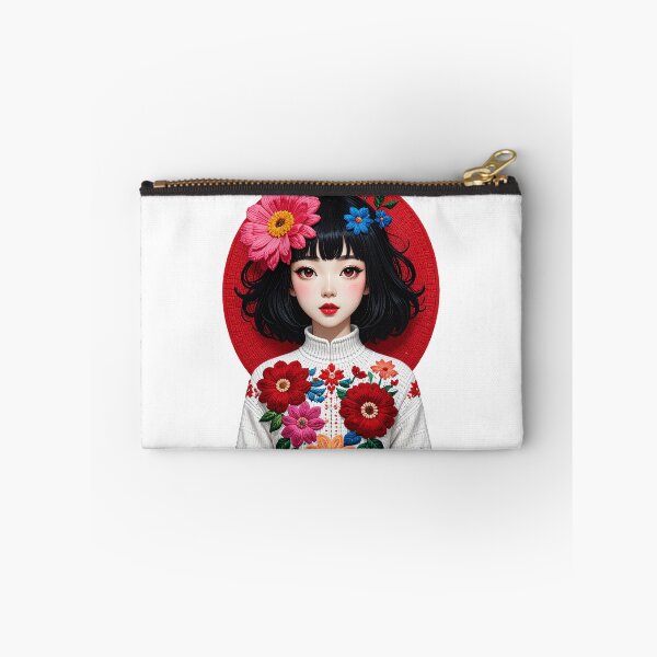 Item preview, Floral Folk Portrait Girl Illustration designed and sold by BetweenForms.