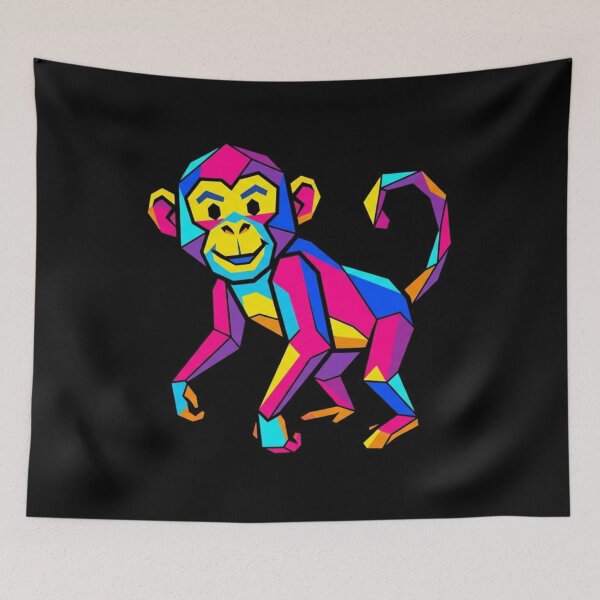 Item preview, Geometric Pop Art Monkey – Colorful Ape T-Shirt for Art Lovers designed and sold by bsbd-action.