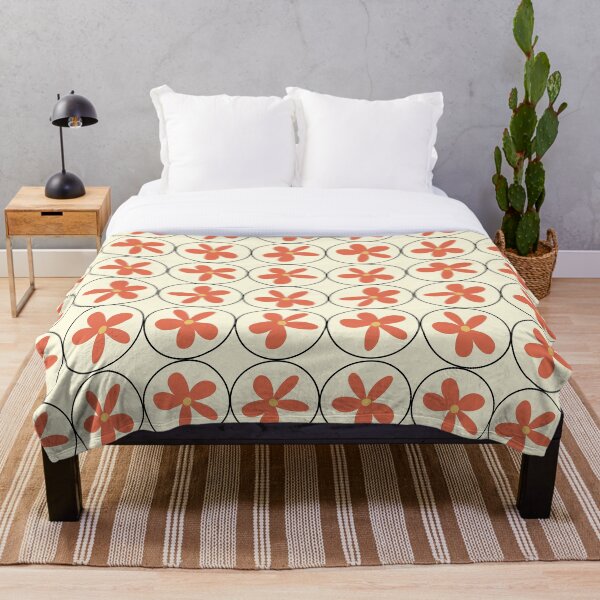 Item preview, Retro Mid Century Floral Circle Pattern designed and sold by PetiteEthos.