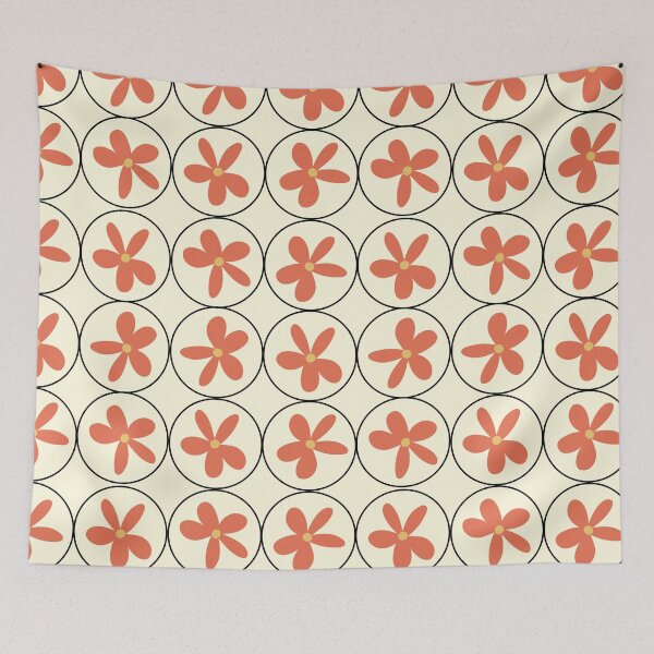 Item preview, Retro Mid Century Floral Circle Pattern designed and sold by PetiteEthos.