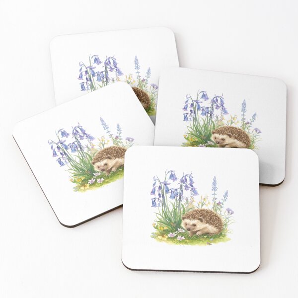 Item preview, Cute Hedgehog Sitting Amongst Bluebells and primroses designed and sold by Soulstar Designs.