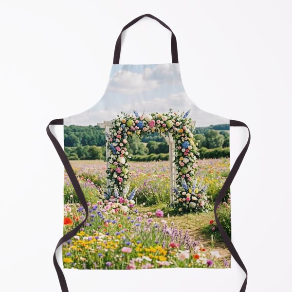 Item preview, A white arch surrounded by flowers in the middle of a field of flowers. designed and sold by Malisa345.