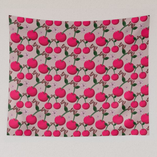 Item preview, Cute Cherry Pattern, Kawaii Fruit Seamless Design, Aesthetic Pastel Floral Print, Girly Summer Pattern designed and sold by HopeAndHustle.