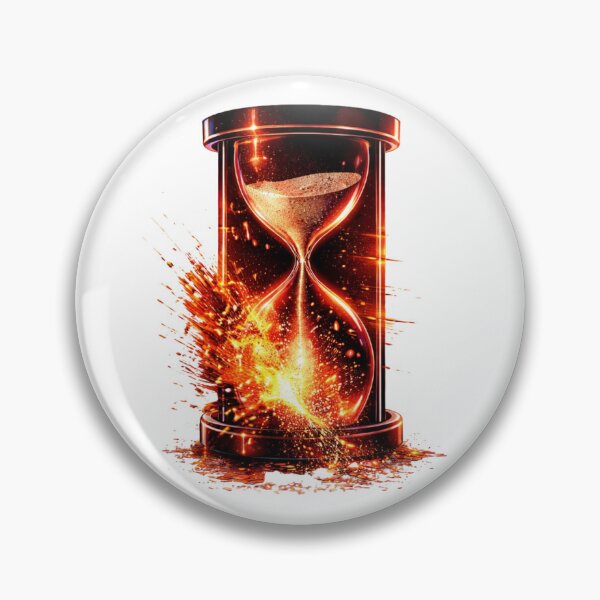 Item preview, Exploding Glitch Hourglass Red Neon – Cyberpunk Time Chaos designed and sold by unglaublichGut.