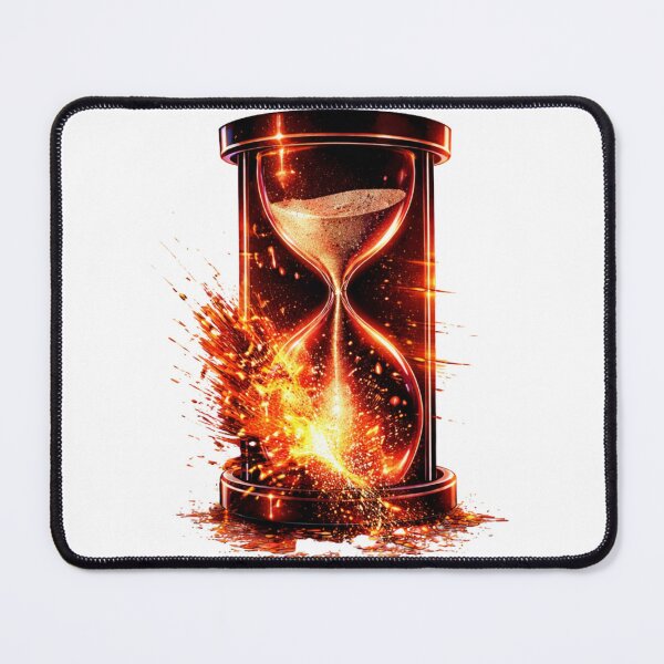 Item preview, Exploding Glitch Hourglass Red Neon – Cyberpunk Time Chaos designed and sold by unglaublichGut.
