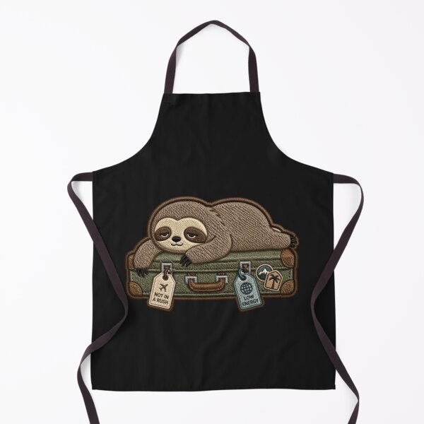 Item preview, Travel Mood Low Energy Sloth – Lazy Traveler Embroidery Patch Style Cute Minimal Design designed and sold by ColorSplash123.