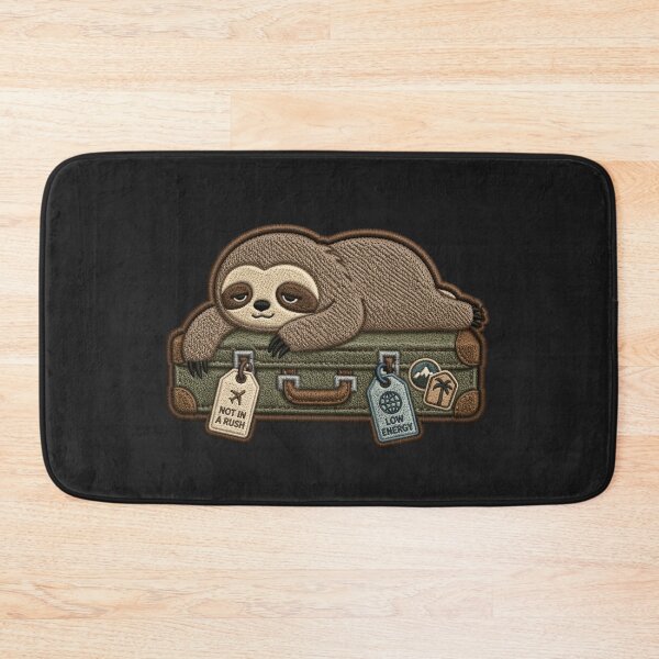 Item preview, Travel Mood Low Energy Sloth – Lazy Traveler Embroidery Patch Style Cute Minimal Design designed and sold by ColorSplash123.
