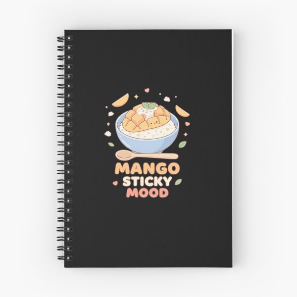 Artikelvorschau, Mango Sticky Mood – Cute Thai Dessert Aesthetic (black BG) entworfen und verkauft von Peachito Lab.