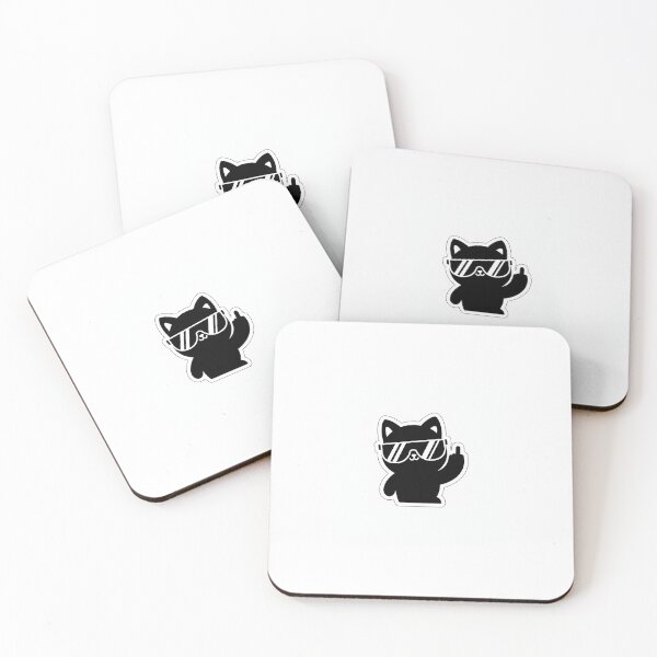 Item preview, Cool Black Cat with Sunglasses Showing Middle Finger – Minimalist Edgy Cartoon Sticker designed and sold by mayatA-rt.