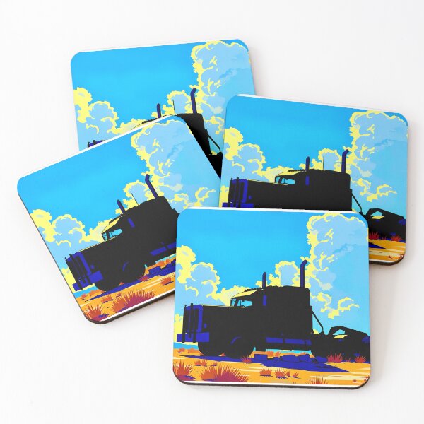 Item preview, King of the Road: Semi Truck Silhouette in Desert  designed and sold by Daniela`s shop.
